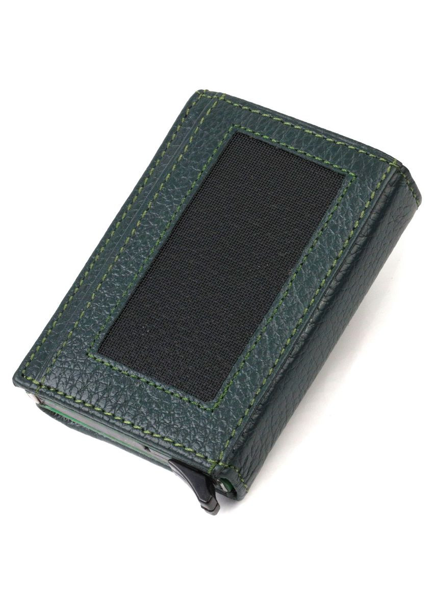 Картхолдер унісекс у три складання з автоматичним механізмом з натуральної шкіри флотар 21932 Зелений Canpellini (329147948)