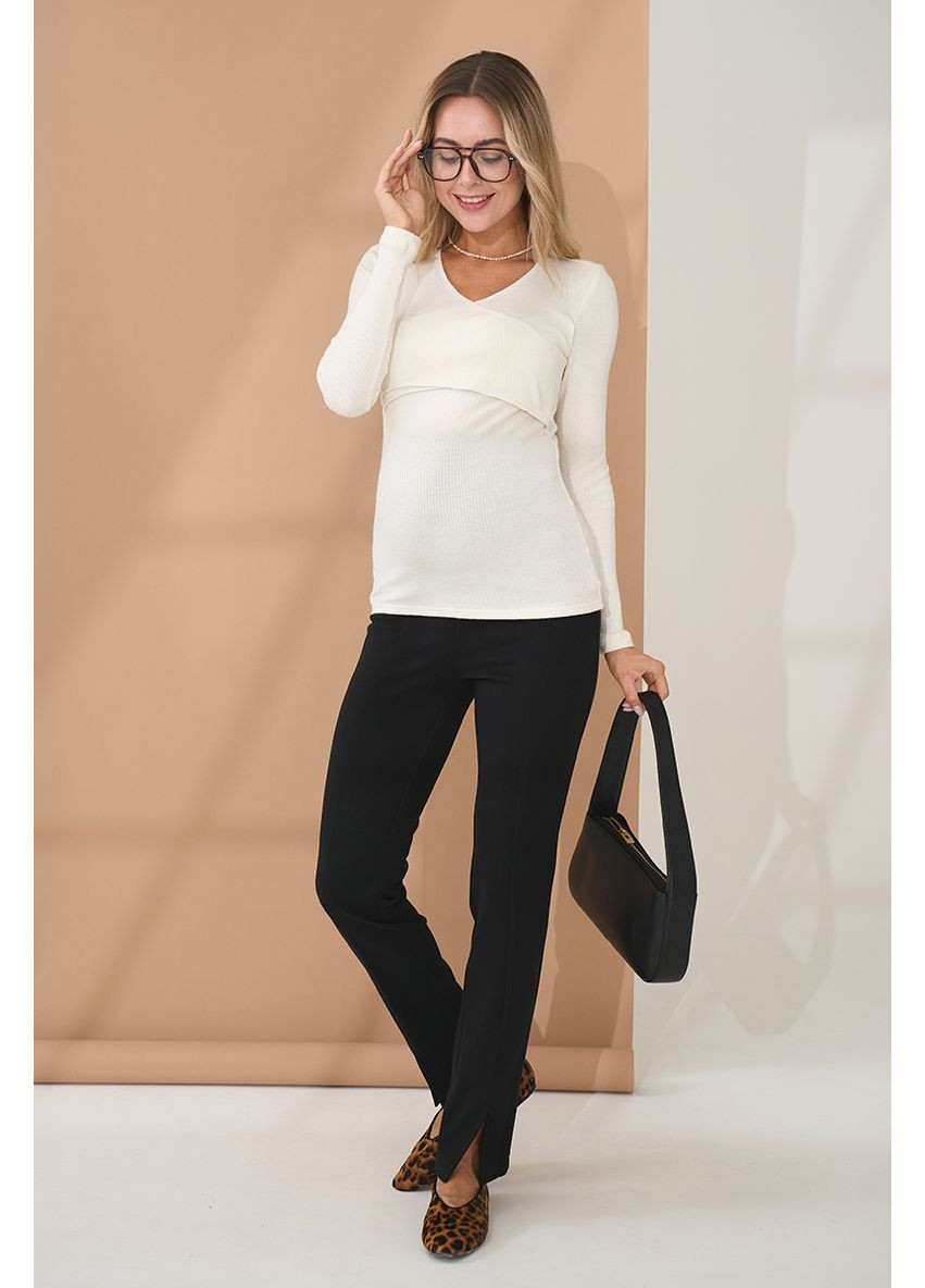 Брюки-лосины для беременных черные из плотного теплого трикотажа Юла мама (365957018)