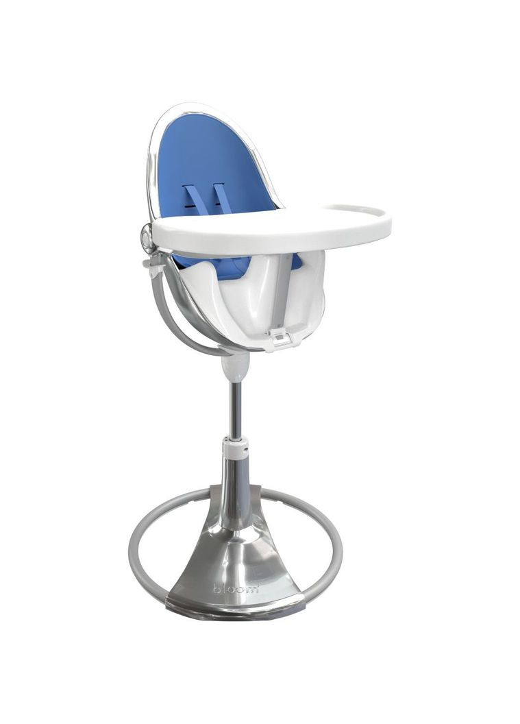 Стульчик для кормления FRESCO Silver/Riviera blue Bloom E10535-S\E10540-RBL (353308365)