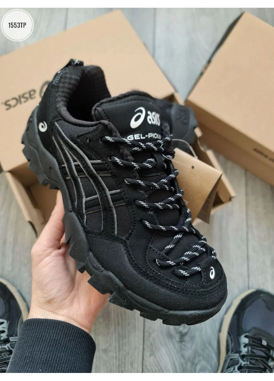 Черные летние кроссовки asics gel-pickax black асикс гель No Brand