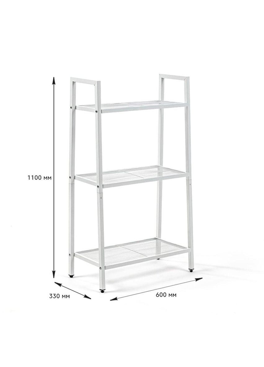 Стеллаж-этажёрка трехъярусная из металла 60х33х110см Белый SW-00002103 love-shopping Sticker Wall (354661648)