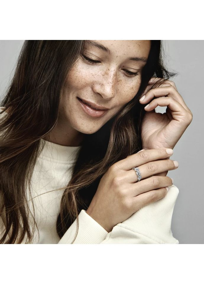 Серебряное кольцо Пандора "Три фиалки" 190786C01 Kabluchka (355347668)