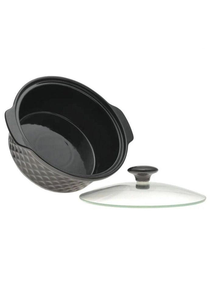 Мармит керамический KM-6427 33х28.5х10 см 3.5 л черный Kamille (324623877)