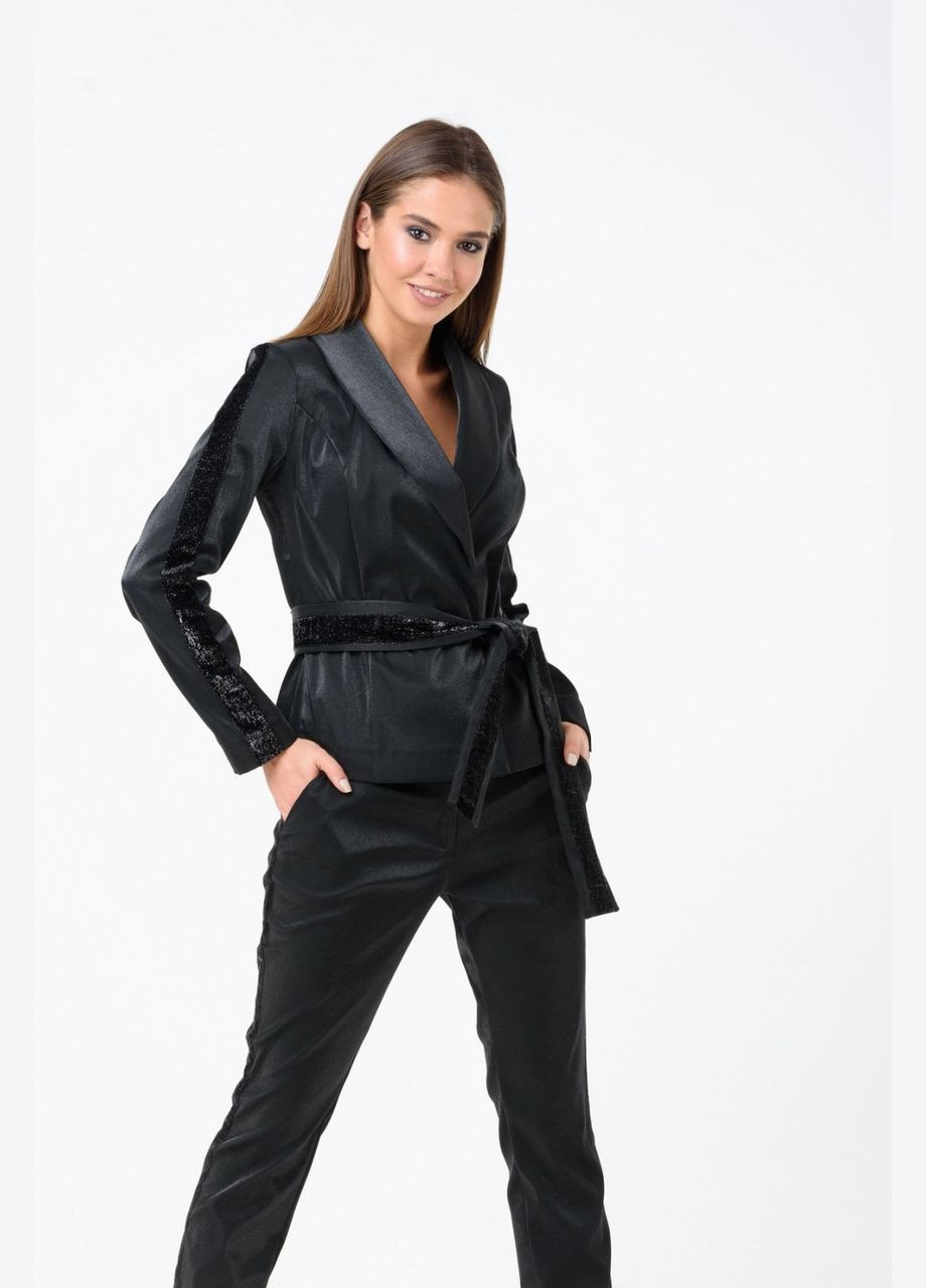 Костюм нарядний жіночий брючний стильний чорний MKRMD14 50 Modna KAZKA (270936074)