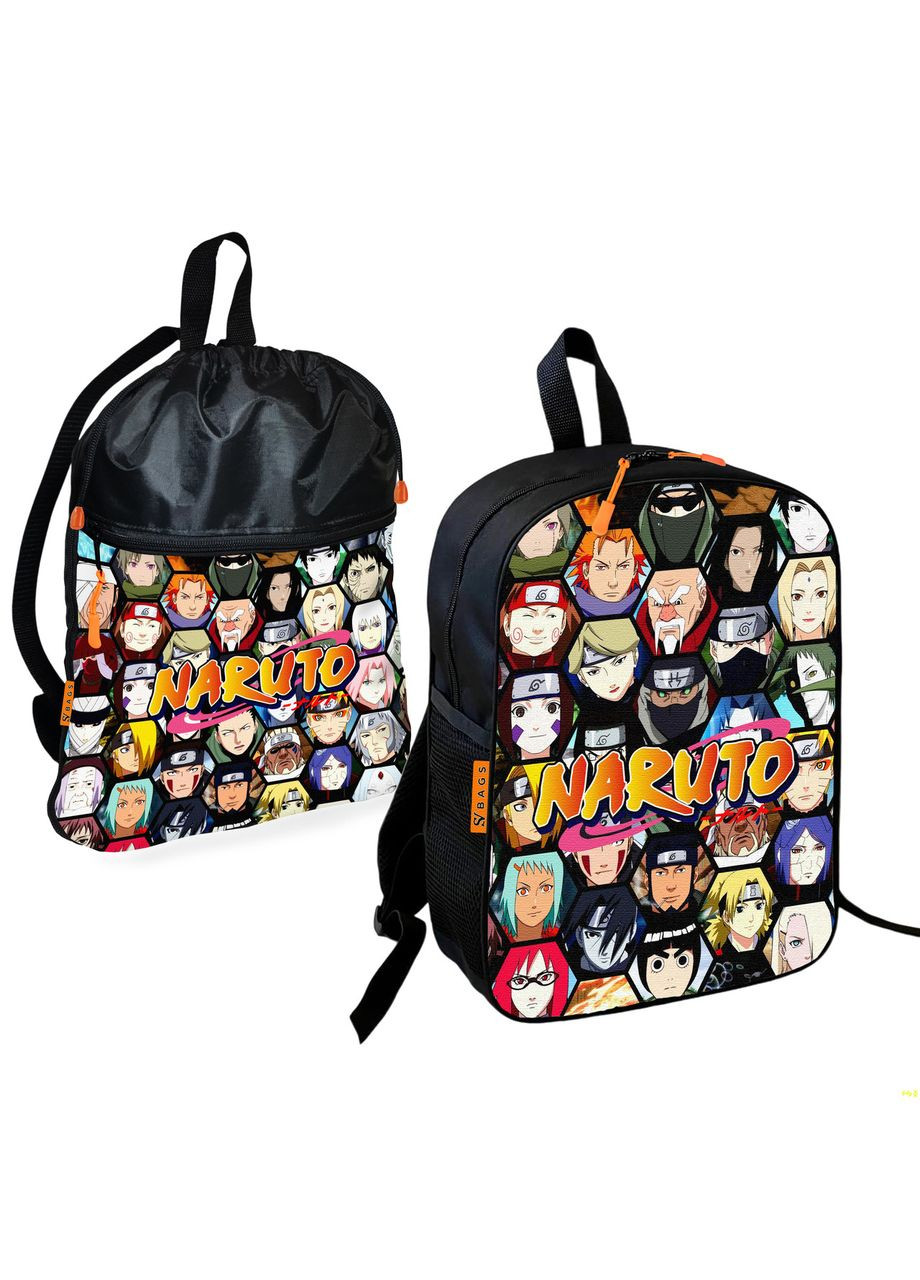 Шкільний рюкзак дитячий Аніме Наруто + Сумка для взуття спортивної форми рюкзак-мішок для хлопчика (2102) No Brand (331484968)