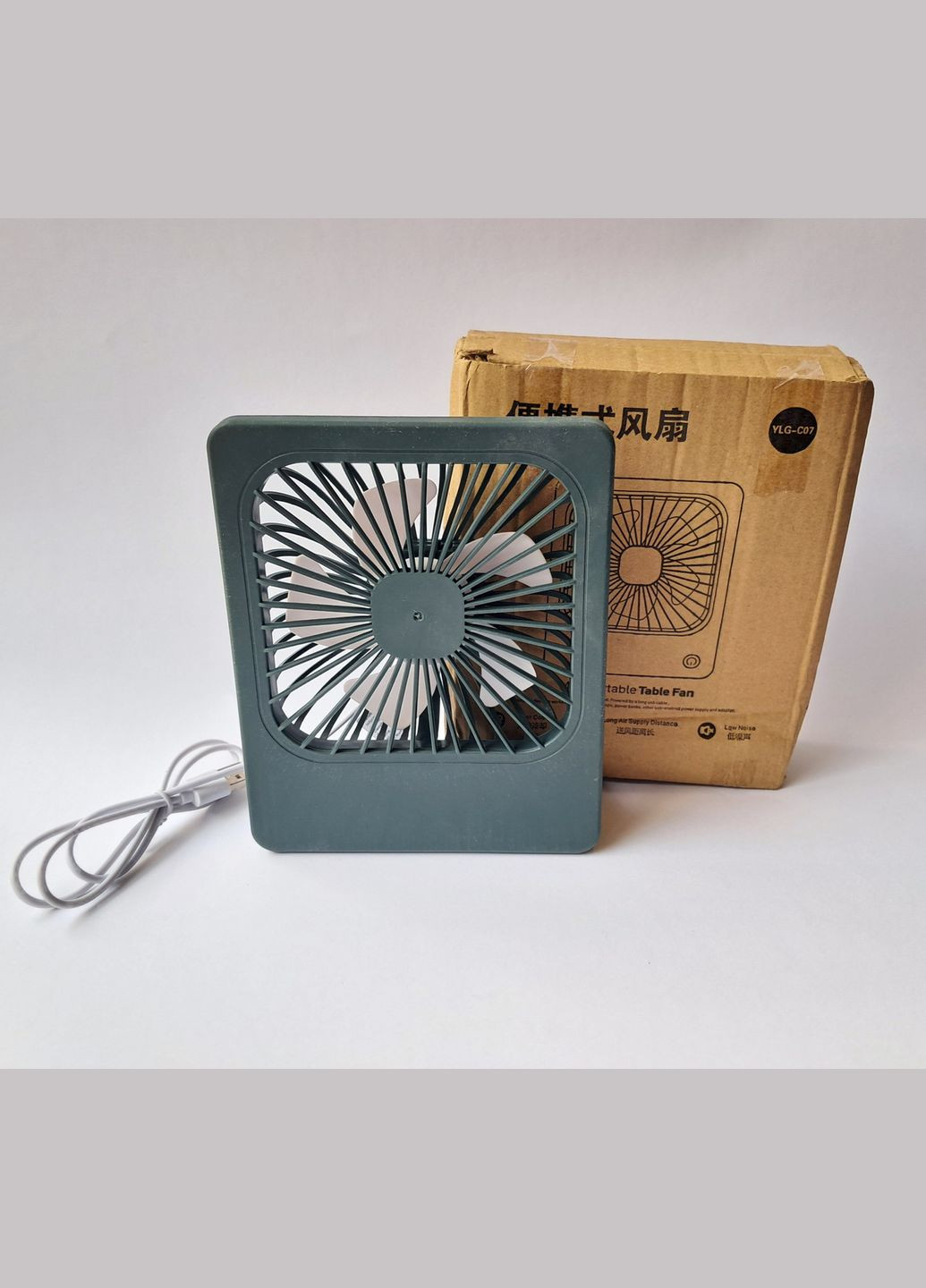Портативний настільний міні вентилятор від USB YLG-C07 зелений No Brand (338254523)