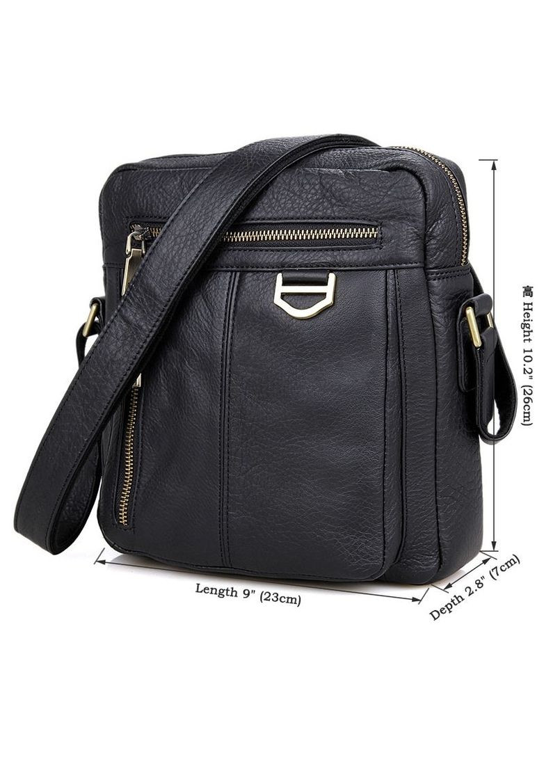 Сумка чоловіча шкіряна через плече 14436 через плече Чорний Vintage (302008017)