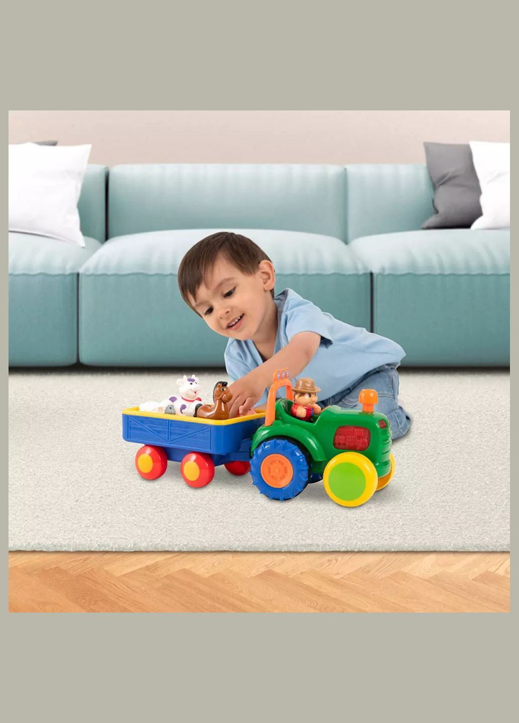 Игровой набор Трактор с трейлером (063180) KIDDI SMART (326806179)