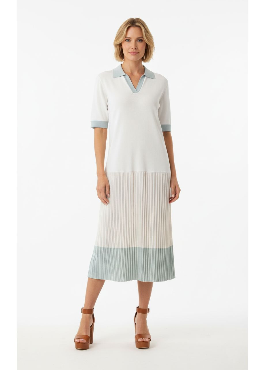 Бежева кежуал літня плісирована сукня міді блакитний Number Nine