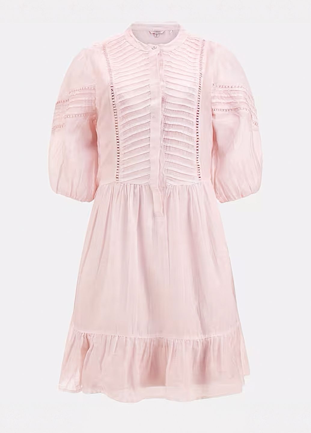 Рожева кежуал, святковий, коктейльна, вечірня шовкова міні сукня кльош, бебі долл Guess однотонна