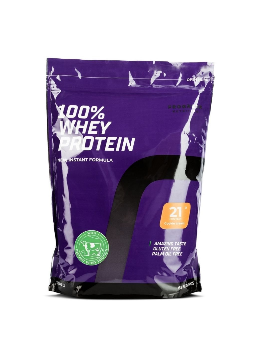Протеїн 100% Whey Protein, 1.84 кг Печиво-крем Progress Nutrition (293477630)
