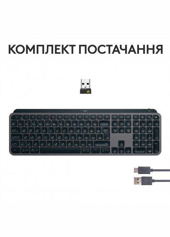 Клавiатура бездротова MX Keys S Graphite (920-011593) Logitech (342330823)