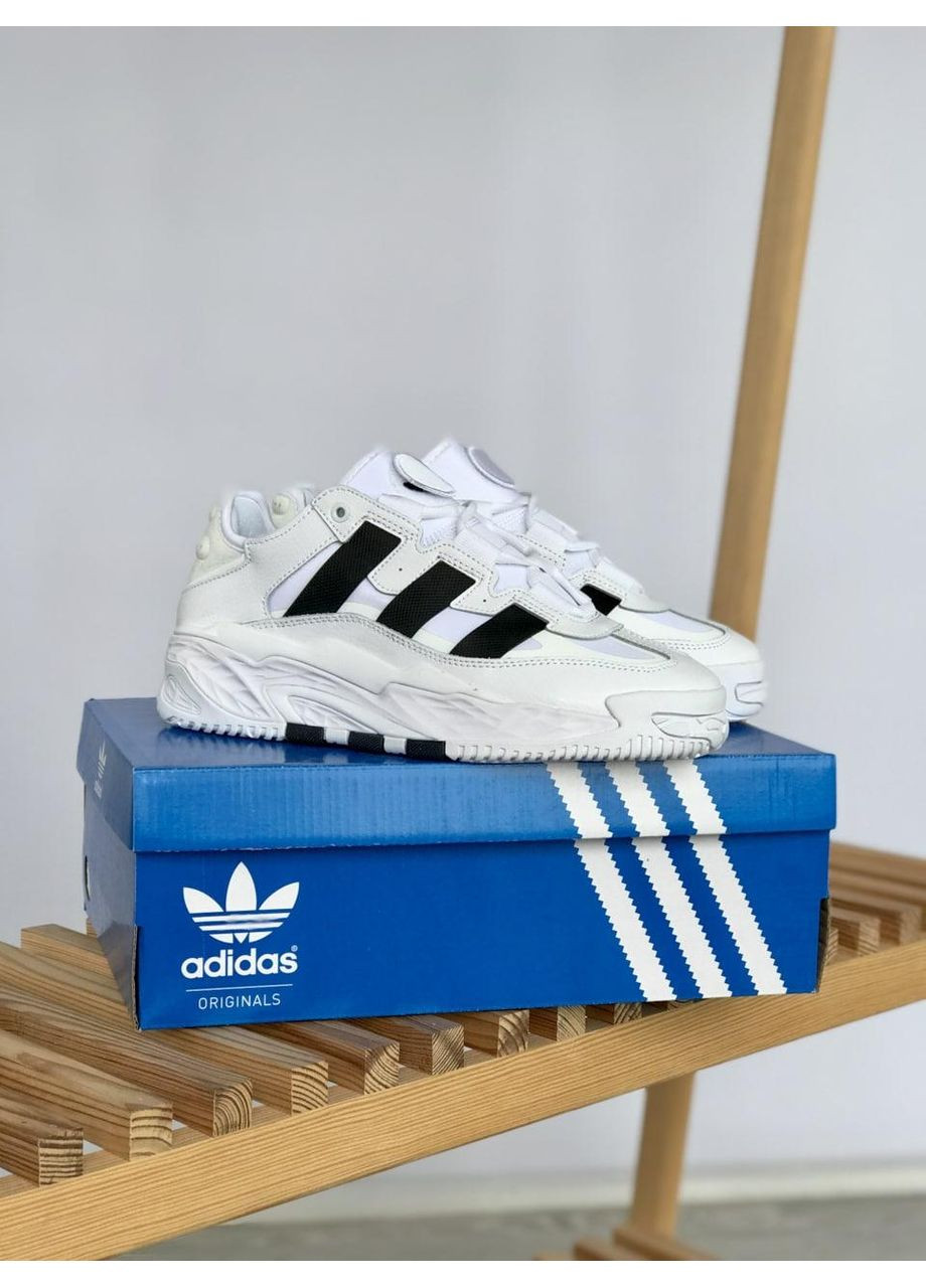Чорні Осінні кросівки чоловічі adidas niteball white black адідас найтбол No Brand