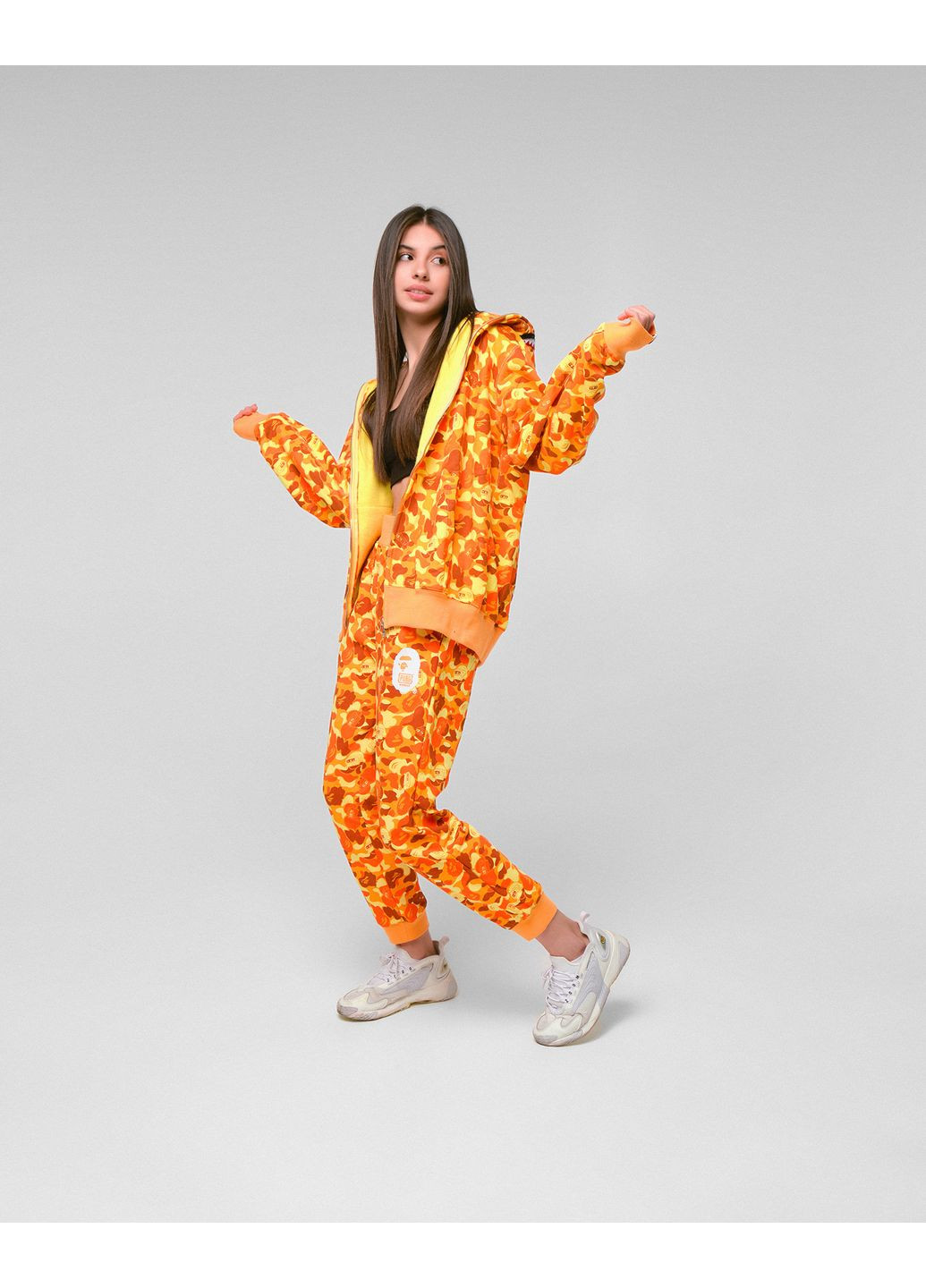 Худі жовтий Bape A Bathing Ape x PUBG Shark Yellow Camo Full Zip Hoodie Mens (356677663)