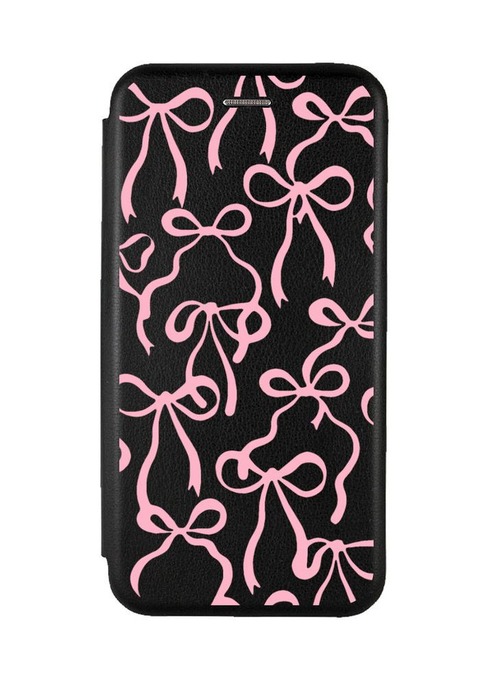 Чохол-книжка чорний з малюнком на Motorola Moto G54 Бантики (принт 406) Creative (355390790)