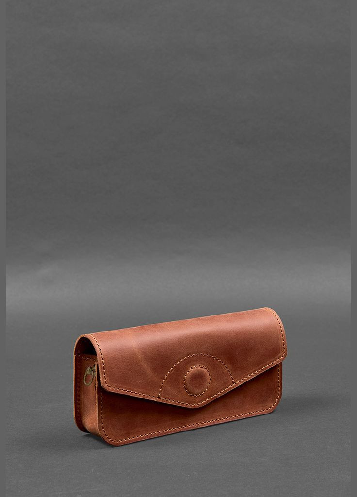 Кожаная сумка-футляр для очков (мини-сумка) светло-коричневая Crazy Horse (A-028124) BlankNote (328444914)