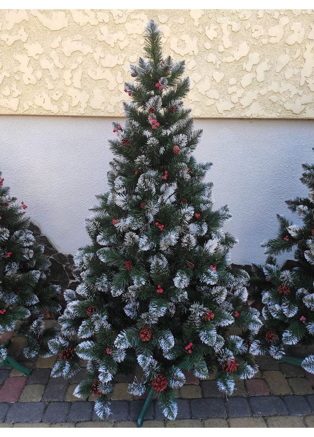 Елка искусственная SGX Кармен с шишками и калиной 2.50м. Зеленая Yalynkar (366964540)