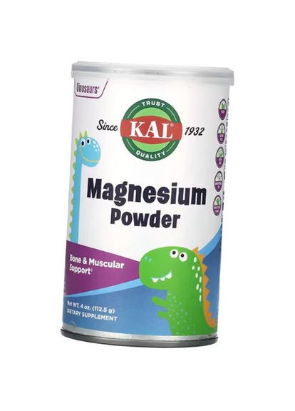 Магній для дітей, Dinosaurs Magnesium Powder, 112г Без смаку (36424050) KAL (367108400)