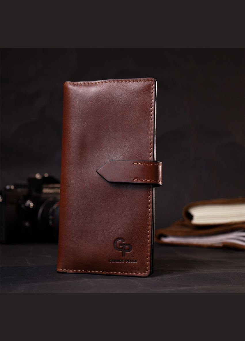 Гаманець чоловічий шкіряний 11660 Коричневий Grande Pelle (306882168)