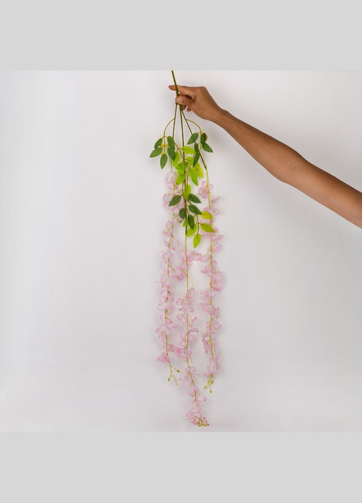 Искусственная свисающая ветвь "Глициния", розовая, 110 см ELISEY (333986439)