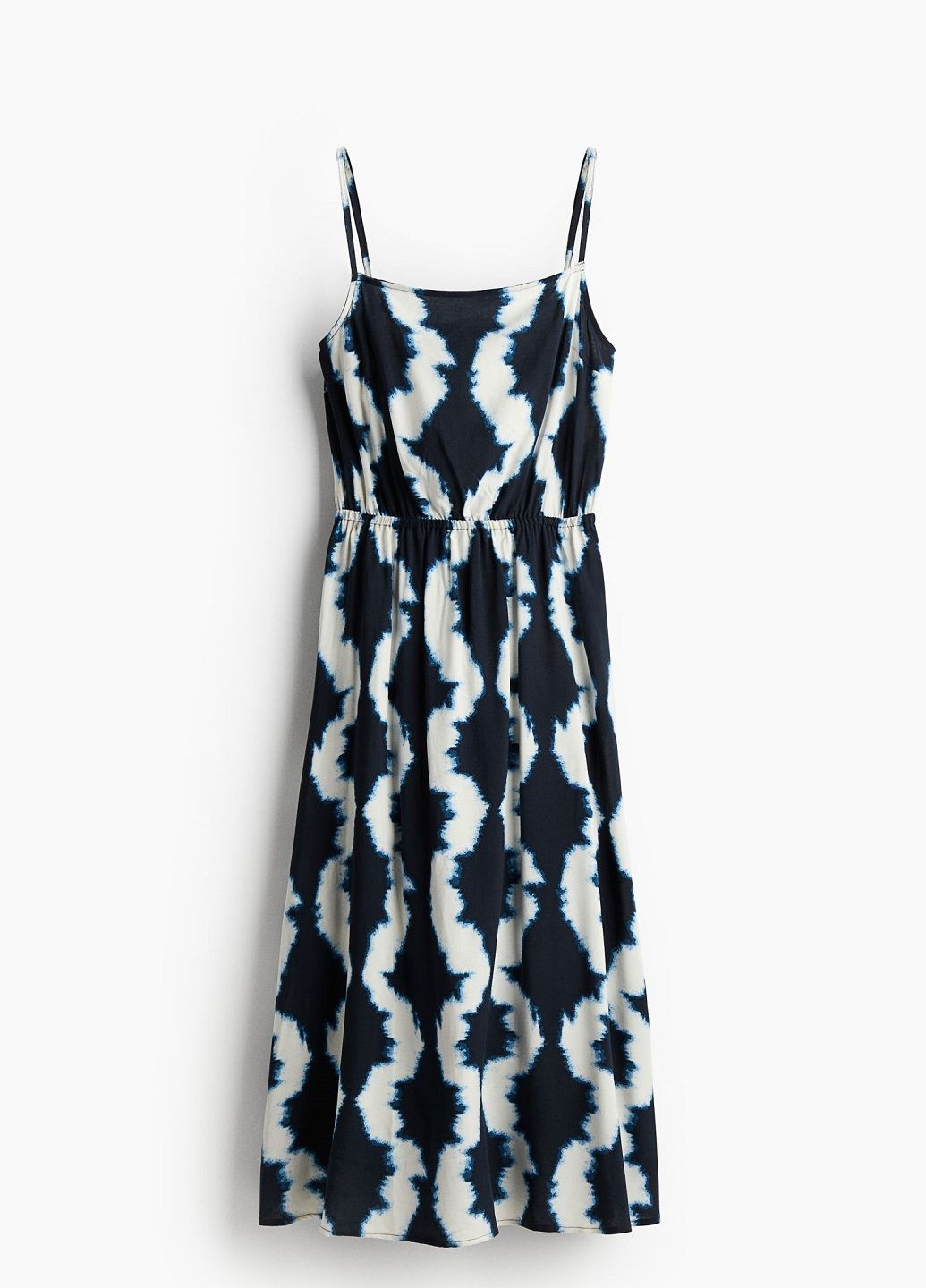 Темно-синее кэжуал платье H&M с абстрактным узором