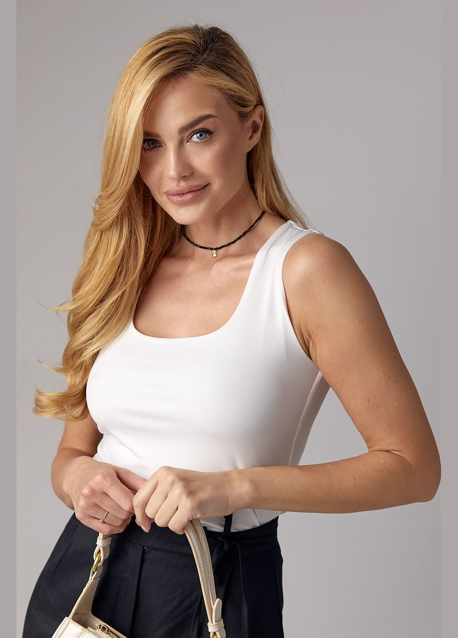 Укорочена майка з еластичної тканини Liton — 296469662