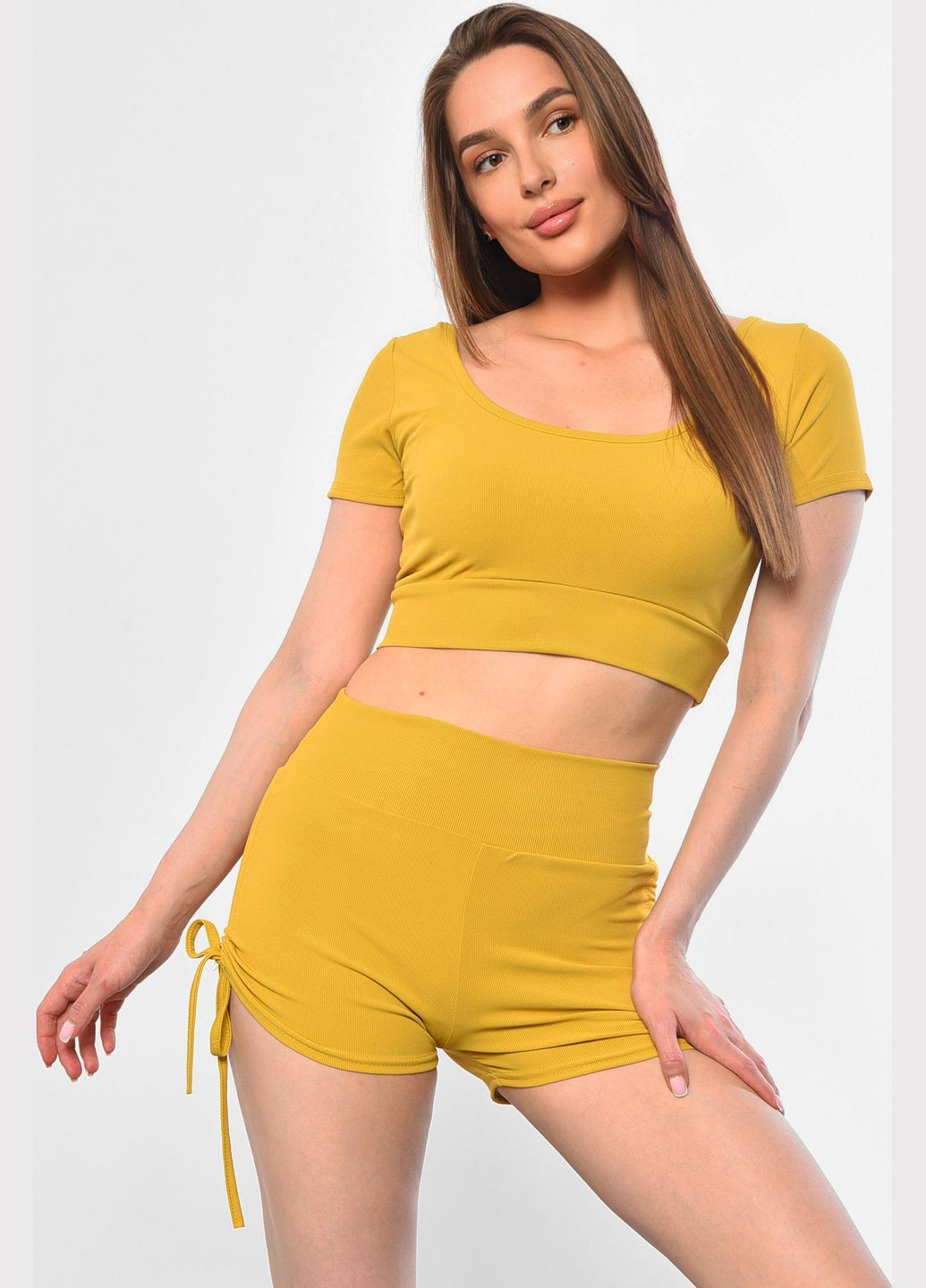 Костюм женский горчичного цвета Let's Shop (296551680)