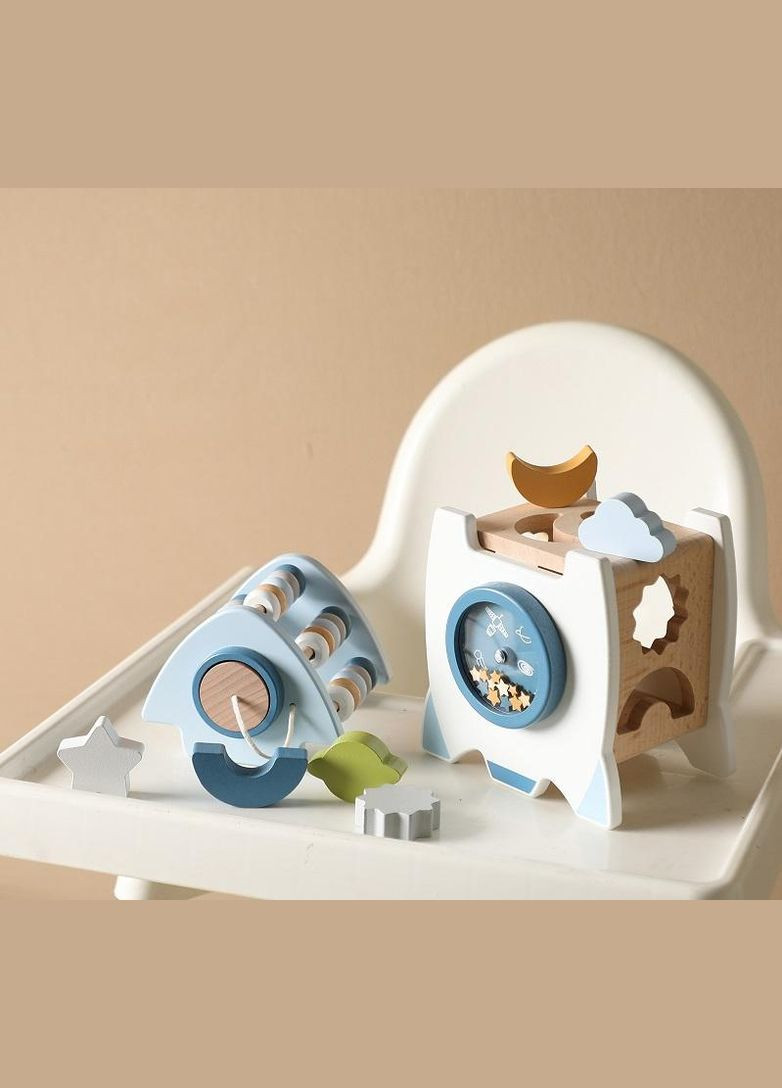 Деревянная игрушка ракета Asaki арт. 7220 Голубой No Brand (302966056)