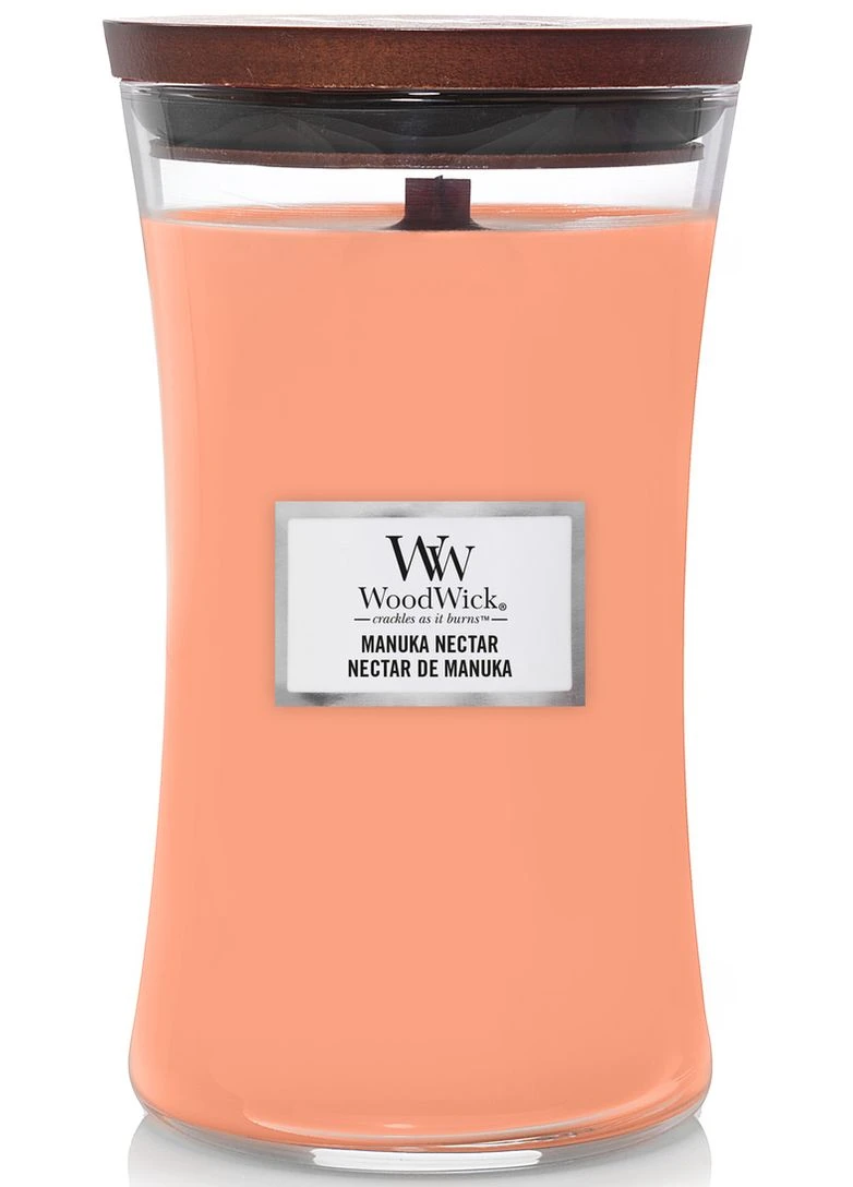 Свеча с персиком, мёдом и манго Large Manuka Nectar 609 г WoodWick (402521909)
