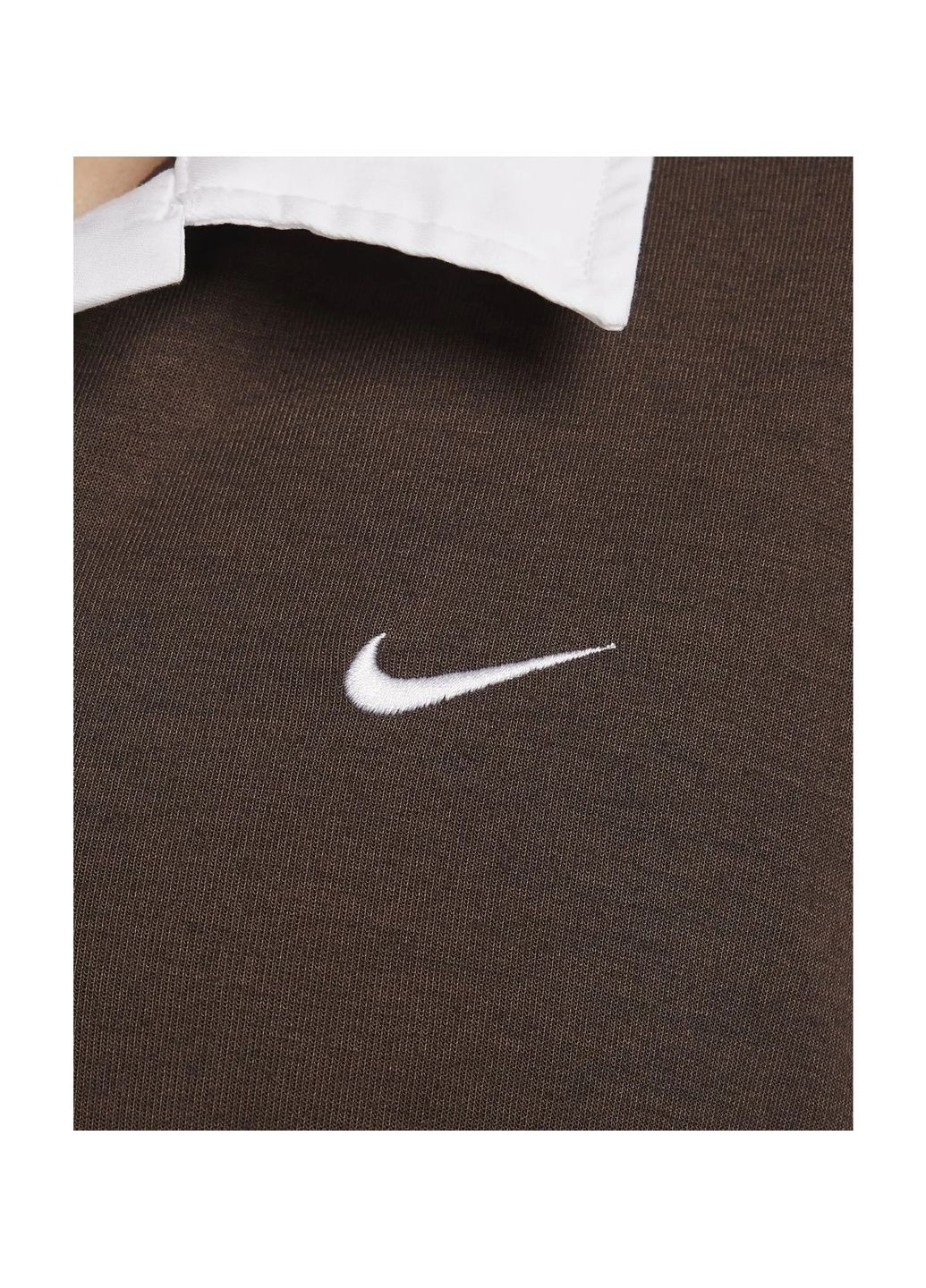 Женская кофта Sportswear Essential Wooversized Long-Sleeve Polo Brown Nike (365962649)
