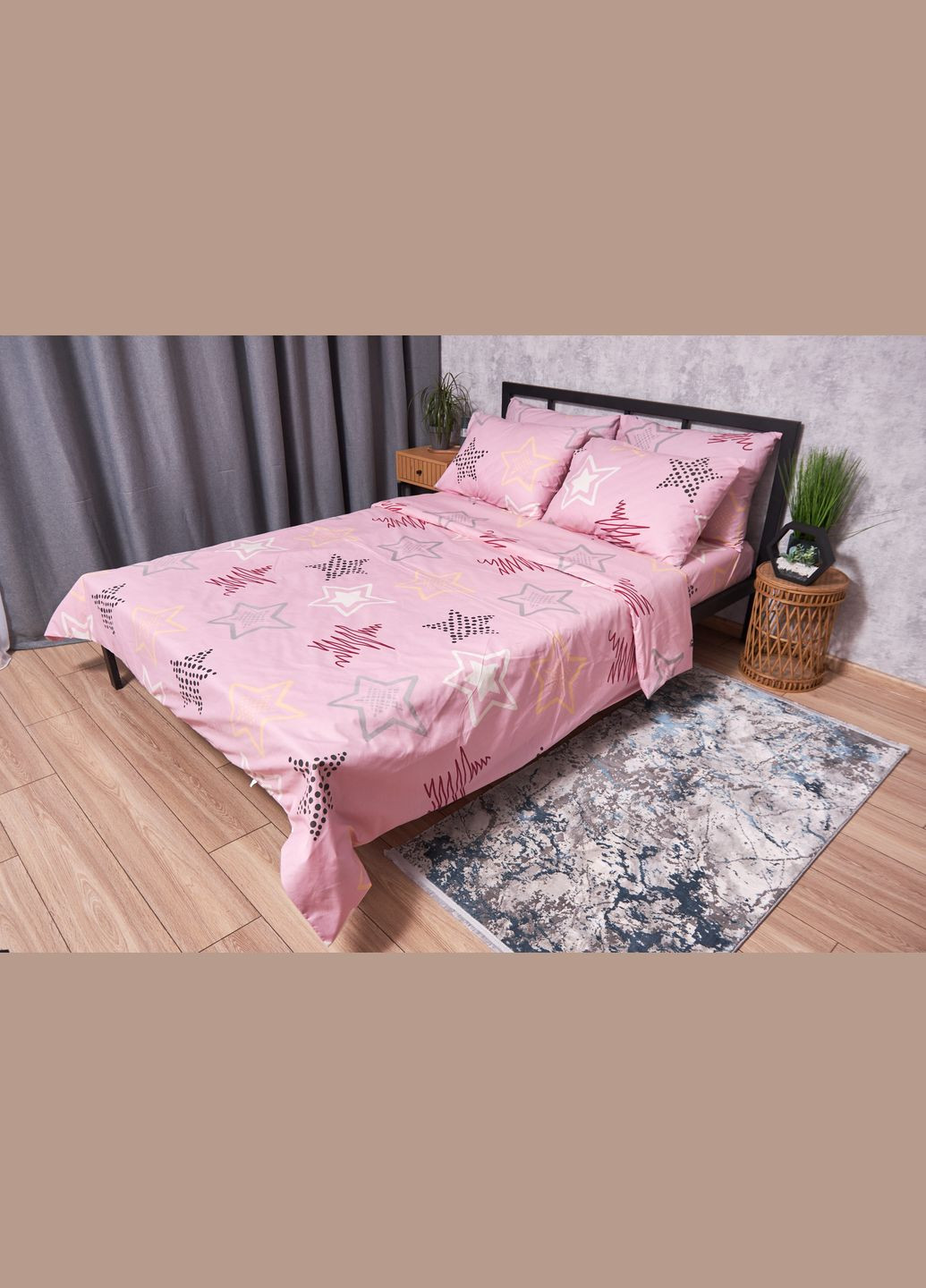 Комплект постельного белья Бязь Gold Люкс «Alpha Pink» Детский 110х140 наволочки 2х50х70 (MS-830000083) Moon&Star AlphaPink (293173173)