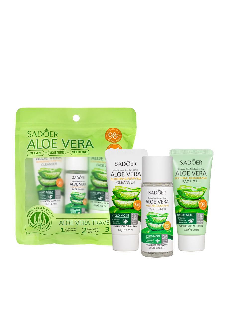 Дорожній набір косметики для обличчя Aloe Vera 3 в 1 SADOER (336167396)