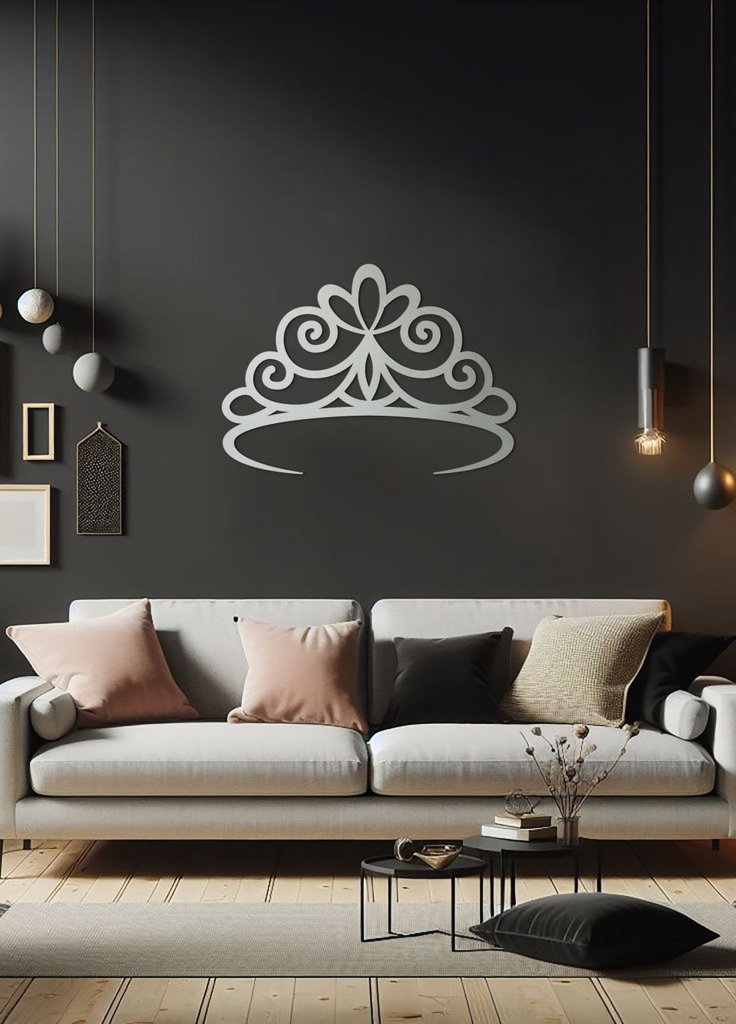 Картина лофт, настінний декор для дому "Корона принцеси", декоративне панно 30х20 см Woodyard (292013325)