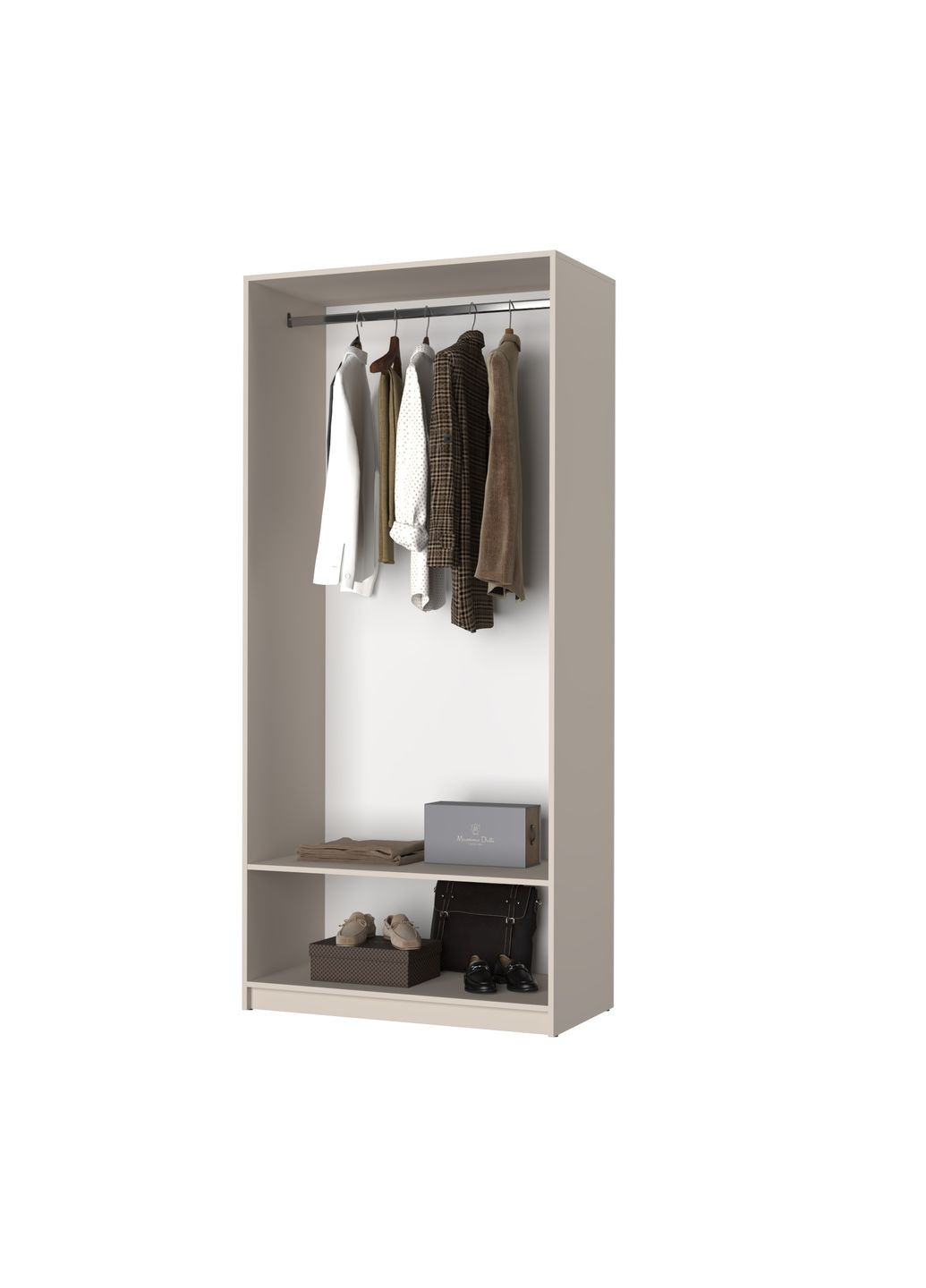 Шафа 2-дверна Оскар ДСП BG, стандарт 100x52x220 см Аляска білий (MBS-4482) MebelStar (366427410)