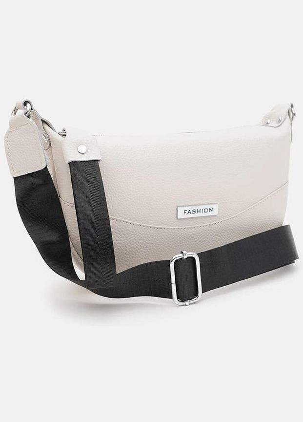 Сумка крос-боді через плече жіноча шкіряна з широким ременем маленька Білий 35589 Borsa Leather (336889586)