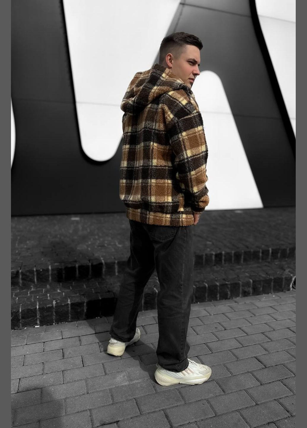 Стильное утепленное худи с принтом No Brand (322416541)