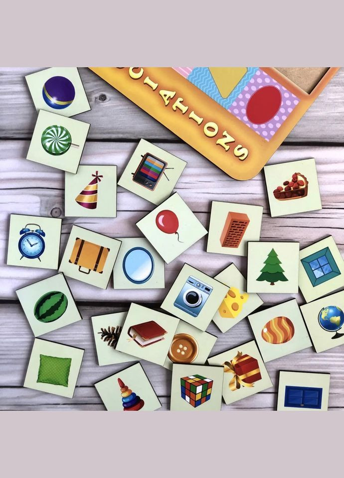 Дерев'яний пазл-вкладиш "Геометричні фігури" (ПСД097) PSD097 сортер-асоціації Ubumblebees (304409224)