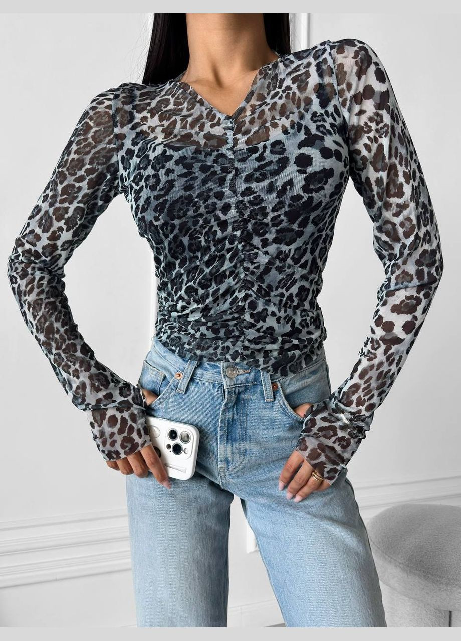 Лонгсливы из сетки в актуальный принт Adelante (318340282)