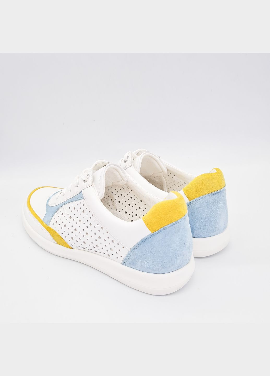 Белые кеды (р) кожа/замша 0-1-1-9-23708-44-101 Caprice