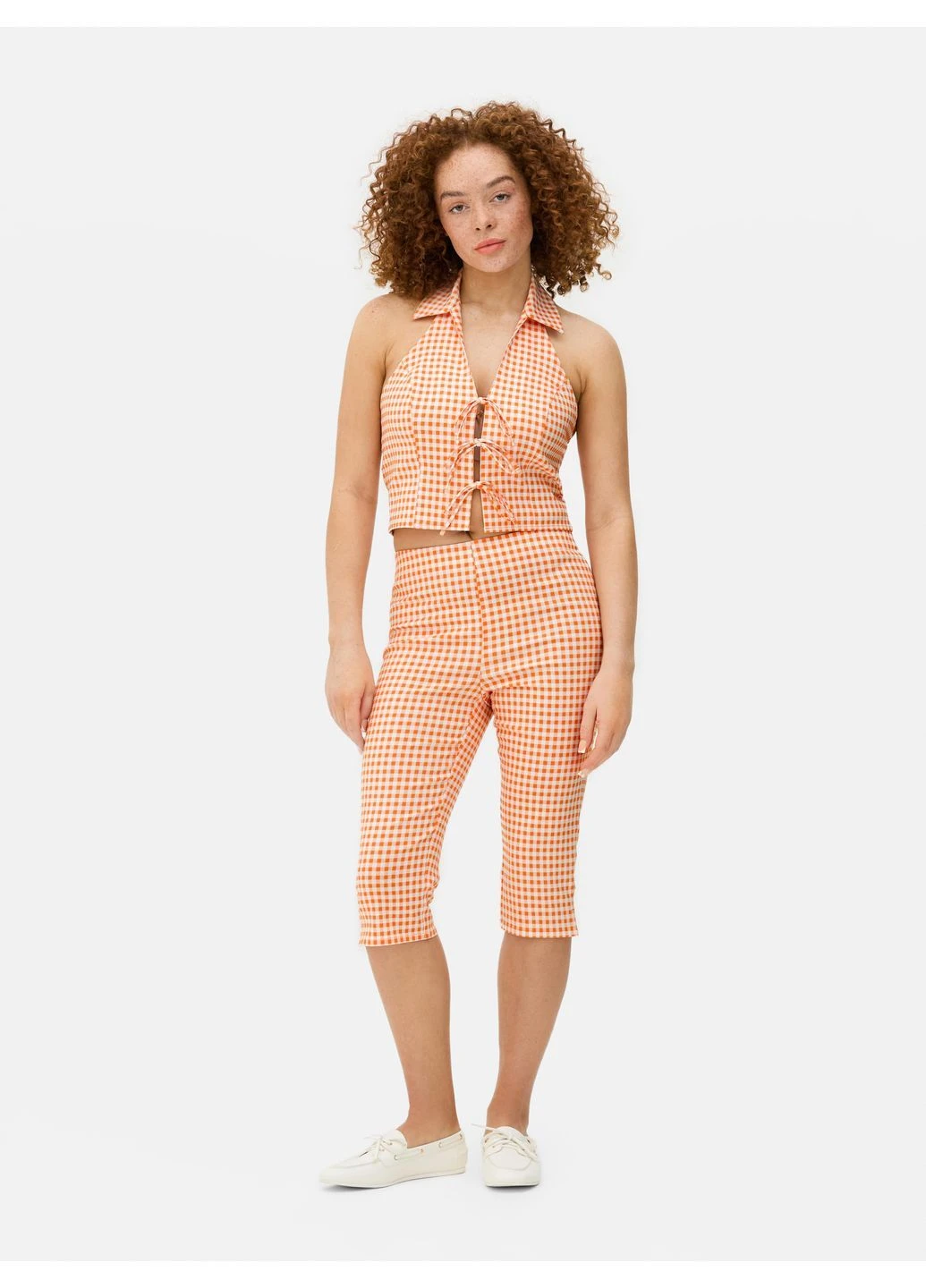 Топ лето,оранжевый в клетку, Primark (397627275)