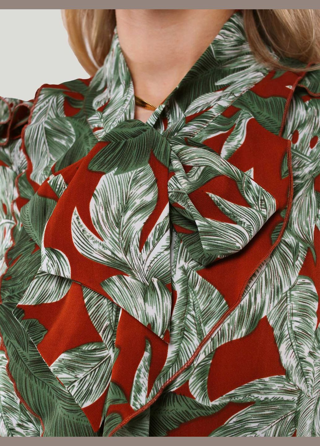 Комбінована стильна блуза з бантом - ua42 / eu36 Iren Klairie