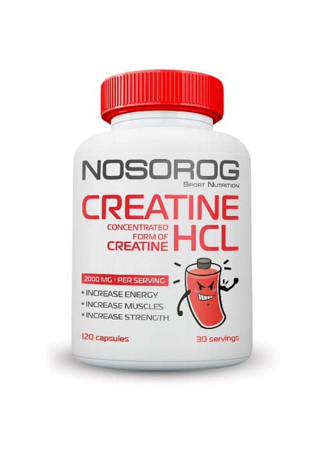 Креатин Creatine HCL, 120 капсул Nosorog Nutrition (293339704)