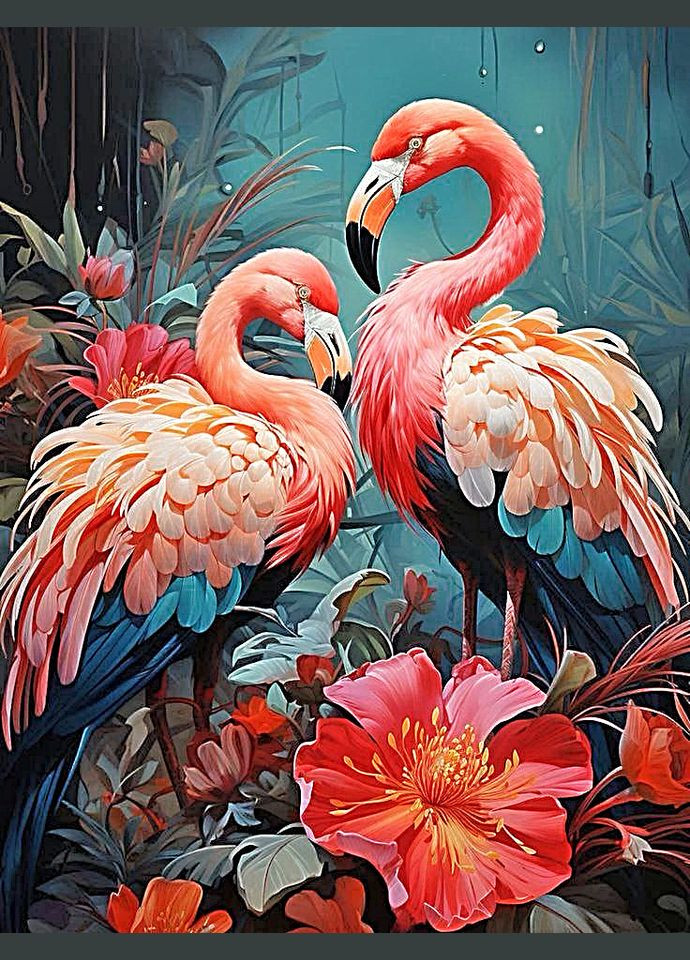 Набір алмазної мозаїки НА підрамнику АЛМр-209 "Фламінго", 40*50см АлМазка (335056473)