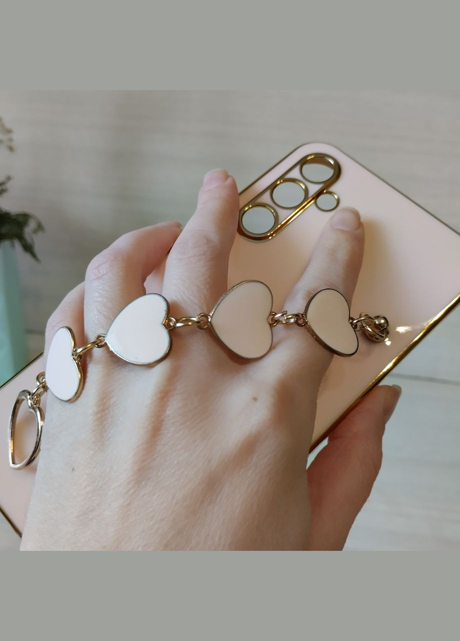 Чохол для samsung a34 жіночий силіконовий із золотистою рамкою Luxury (чорний) No Brand (296914458)