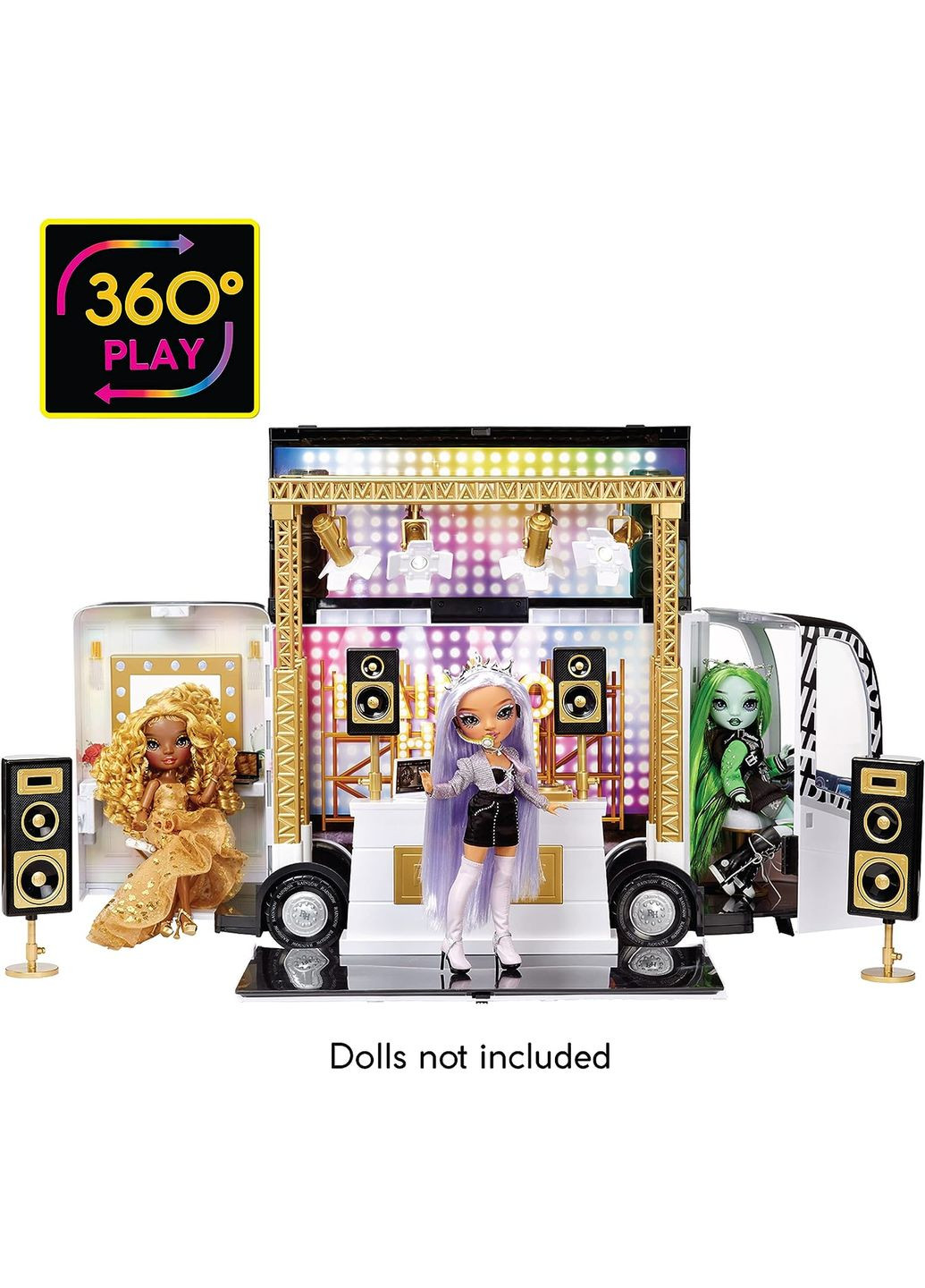 Ігровий набір для ляльок Rainbow Vision World Tour Bus & Stage 4-in-1 Light-Up Deluxe Toy Playset Rainbow High (321963673)