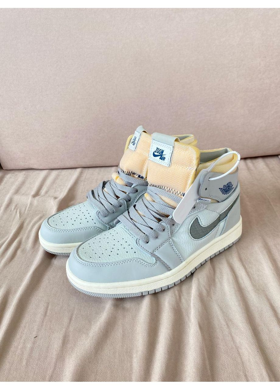 Серые демисезонные кроссовки мужские nike air jordan 1 zoom comfort london найк аир джордан No Brand