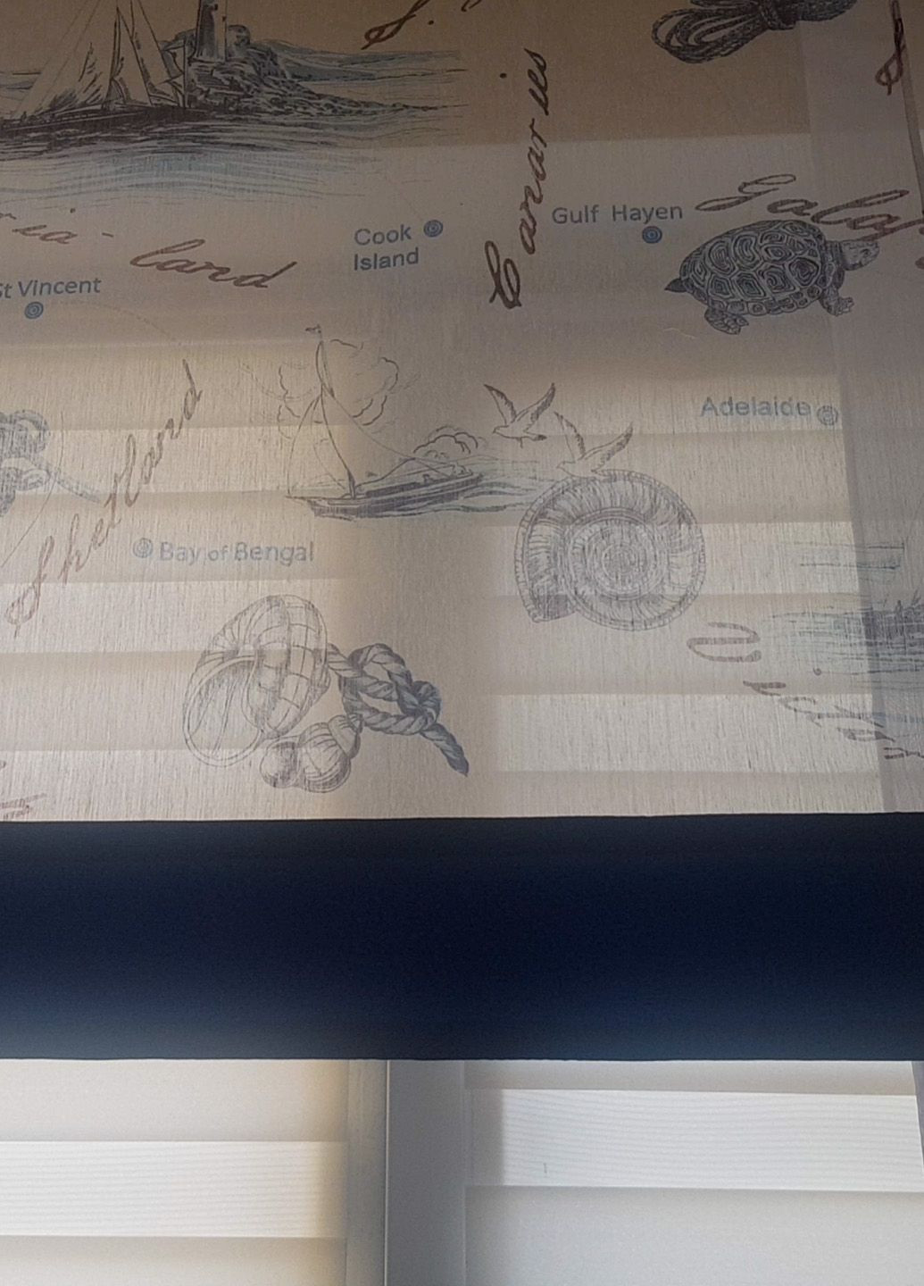 Комплект панельных занавесок Морская тема 3шт карниз 150см синий с белым (6_7п) Firanka Kids (321000404)