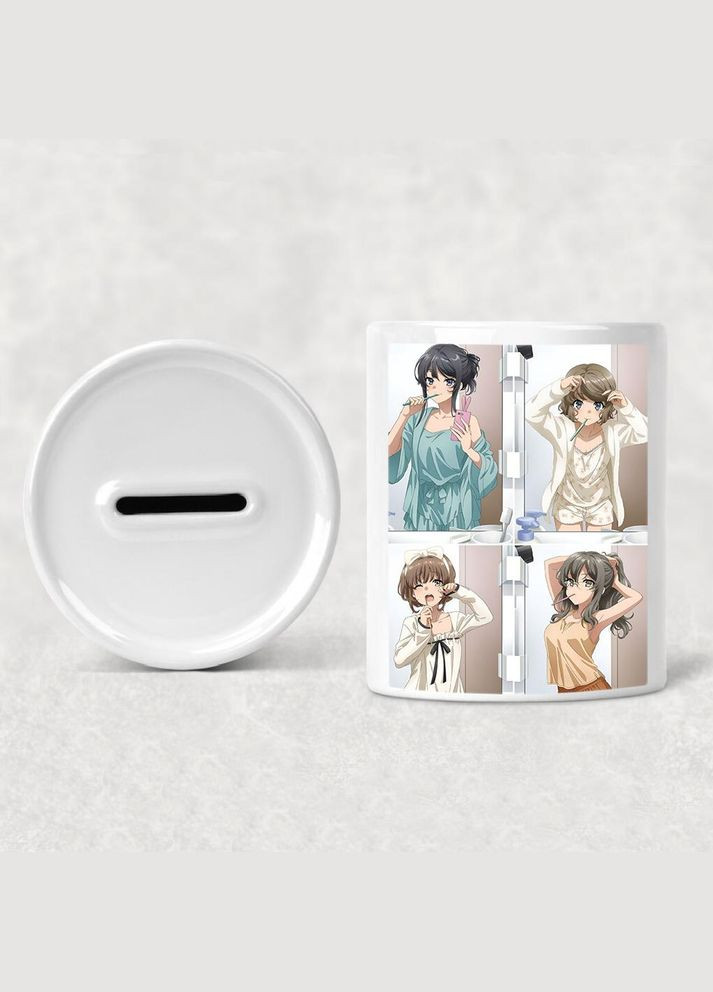 Копилка, копилка для денег Аниме Этот глупый свин не понимает мечту девочки кролика #0002 белая керамическая No Brand (315041832)