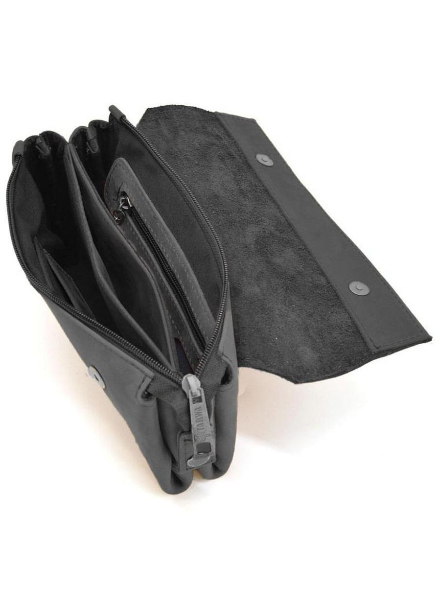 Сумка клатч з ручкою для лодоні чоловіча з натуральної шкіри маленька для документів та для телефону Чорний 35851 TARWA (337466448)