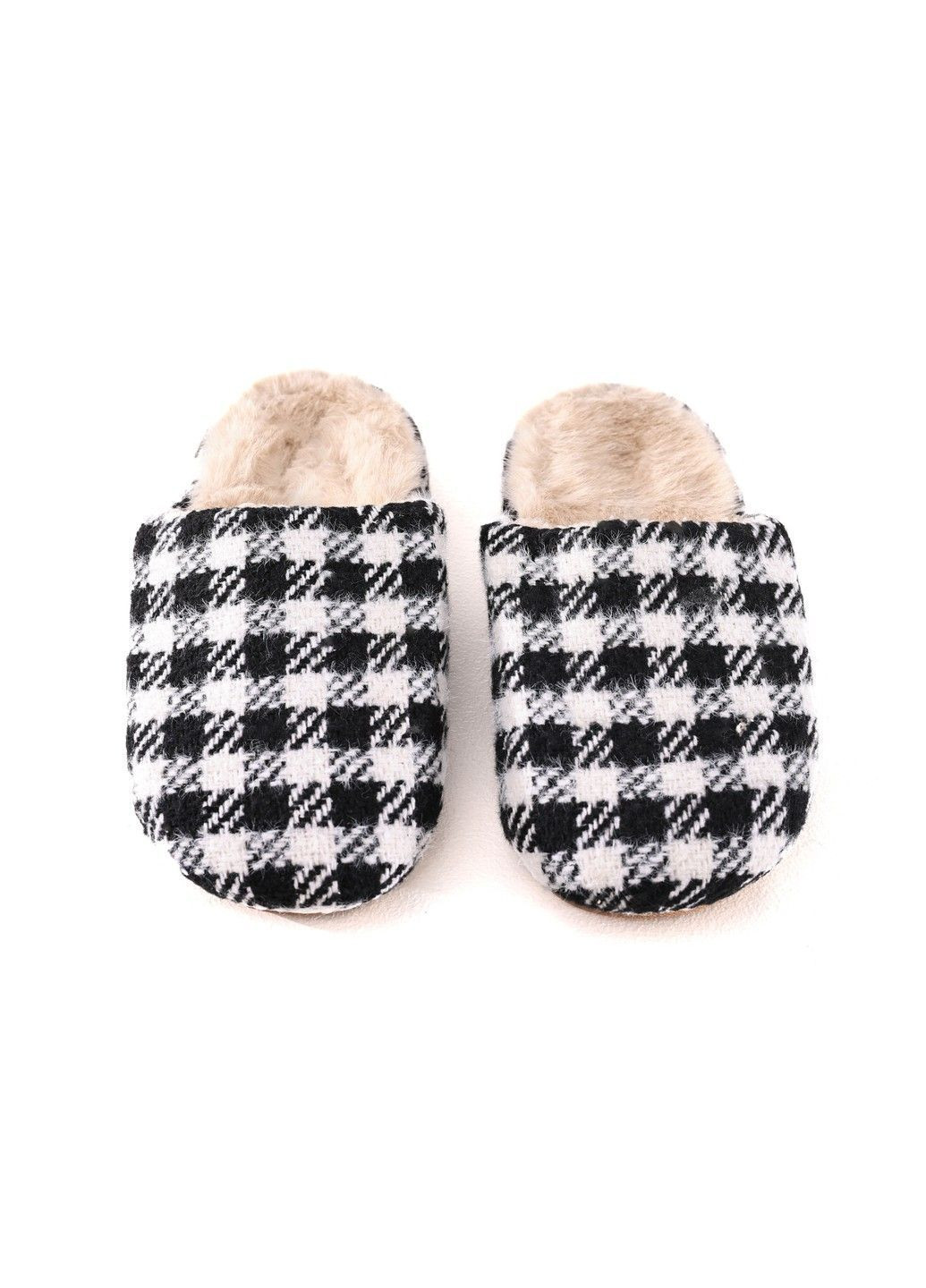 Черно-белые тапочки женские Lumo